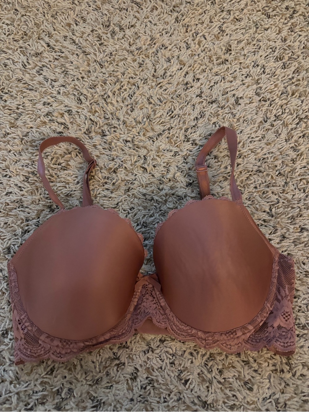 Victoria's Secret Dusty Rose Lace-Trim lined Demi Bra